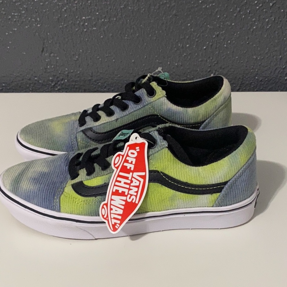 Vans Lime Green and Navy Sneakers